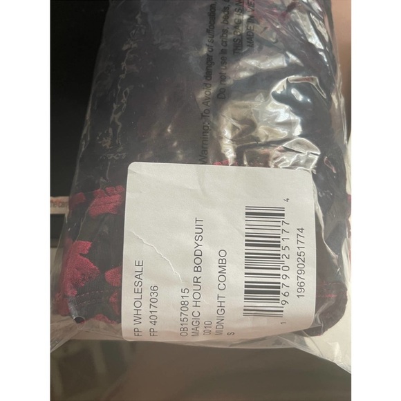 Free People Magic Hour Body Suit Red Women Size S - Picture 3 of 3